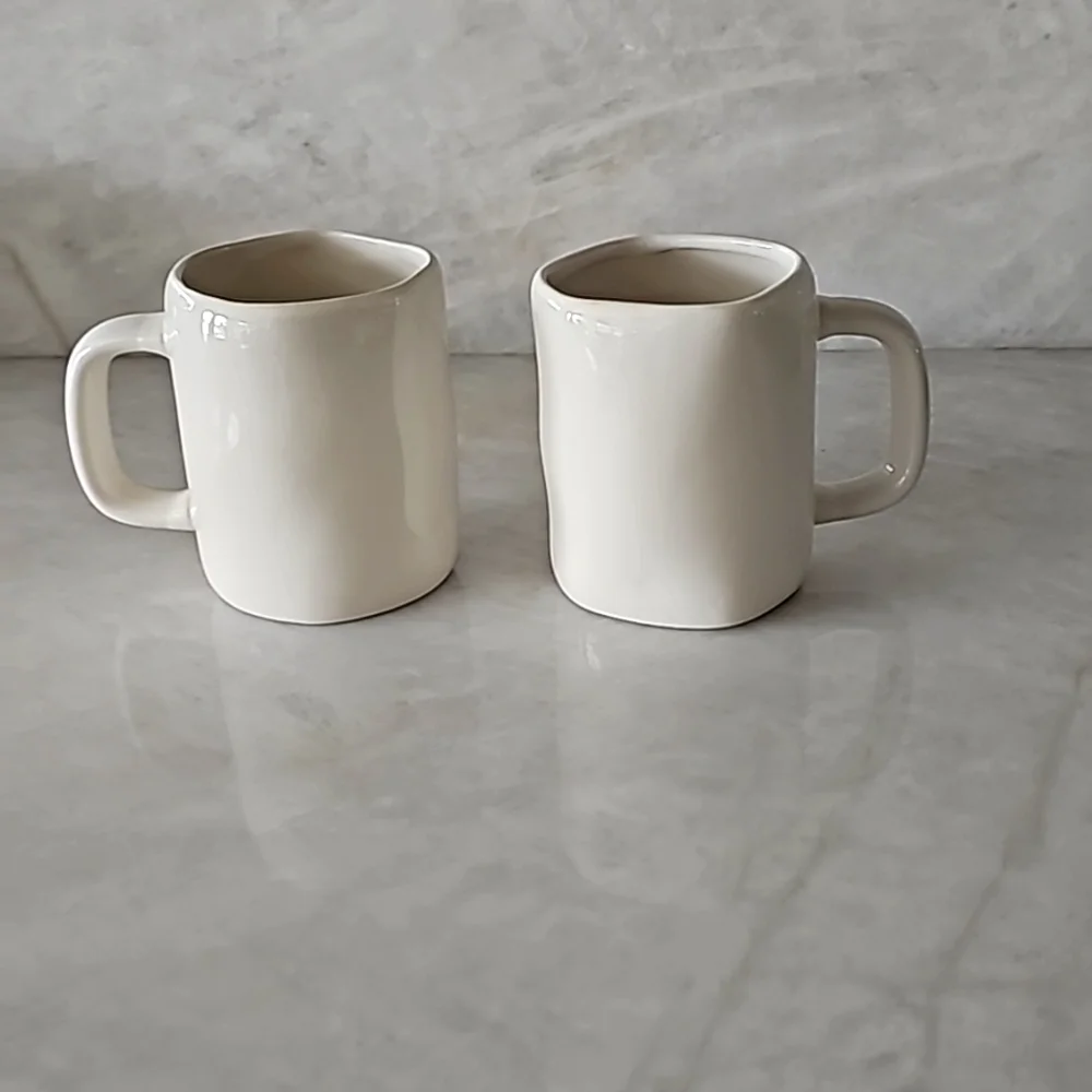 Set of White Mugs New No Tags